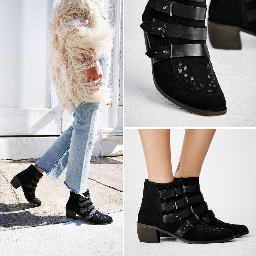 Free People Ranger Buckle Ankle Boots